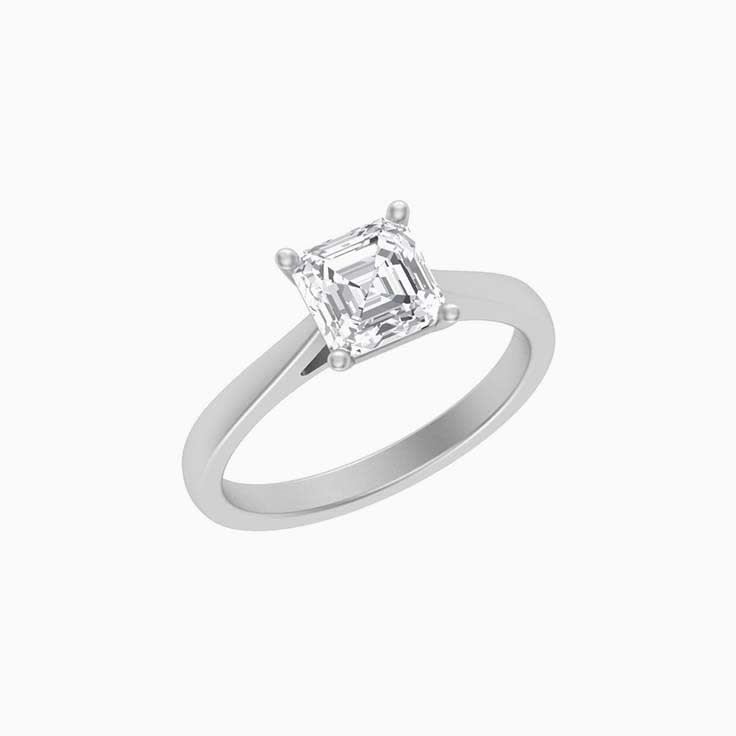 1ct Asscher mossanite engagement ring