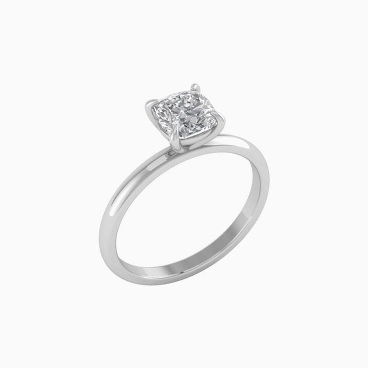 1ct Cushion Square Cut Mossanite Engagement Ring