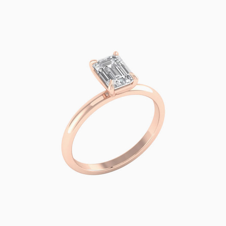 1ct Emerald Cut Mossanite Engagement Ring