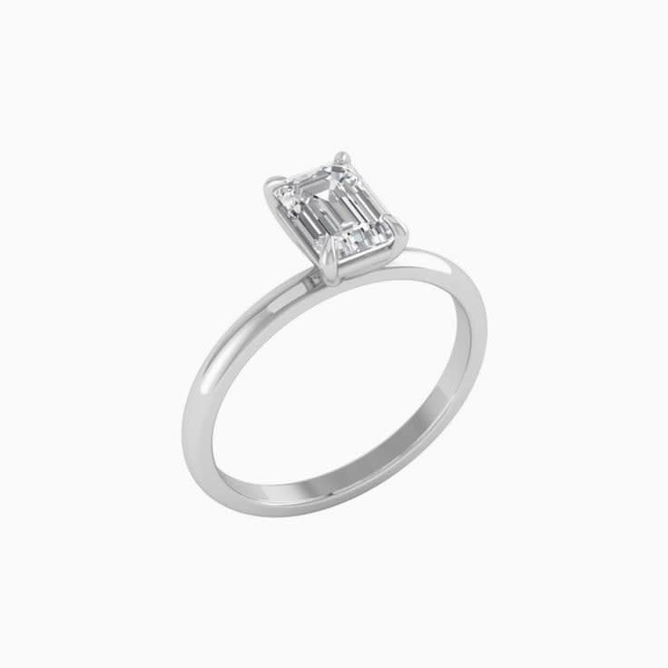 1ct Emerald Cut Mossanite Engagement Ring