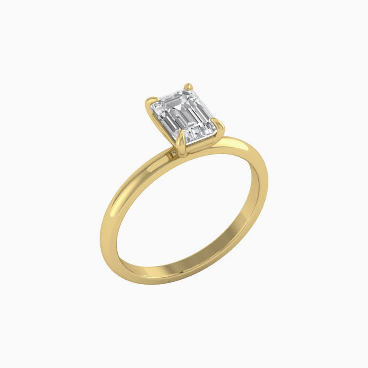 1ct Emerald Cut Mossanite Engagement Ring