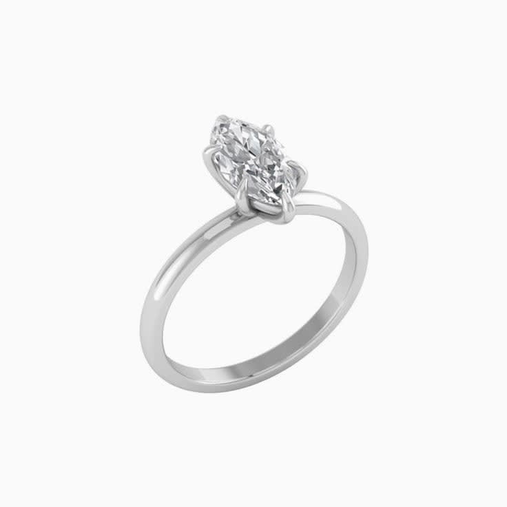 1ct Marquise Cut Mossanite Engagement Ring