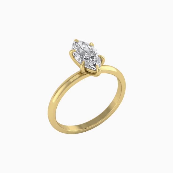 1ct Marquise Cut Mossanite Engagement Ring