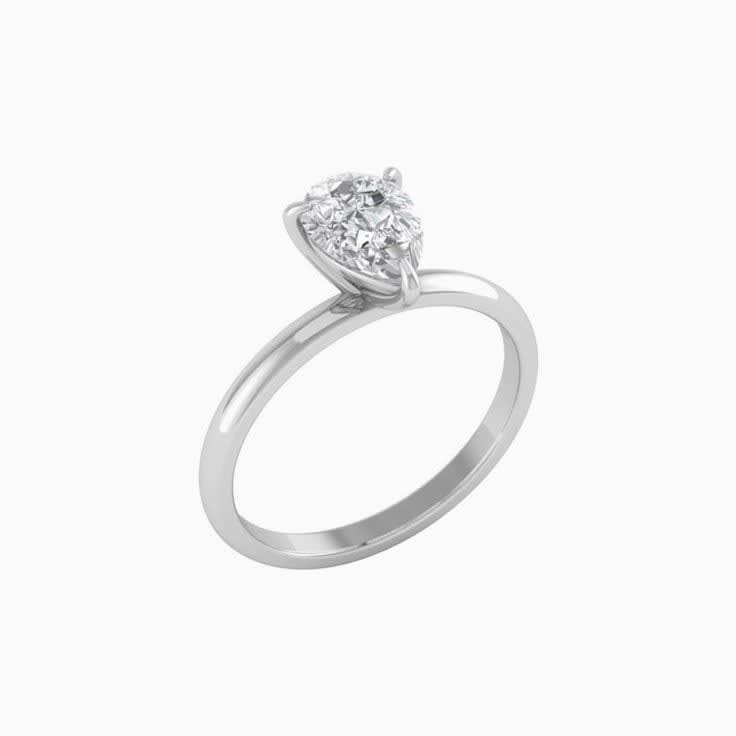 1ct Pear Cut Mossanite Engagement Ring