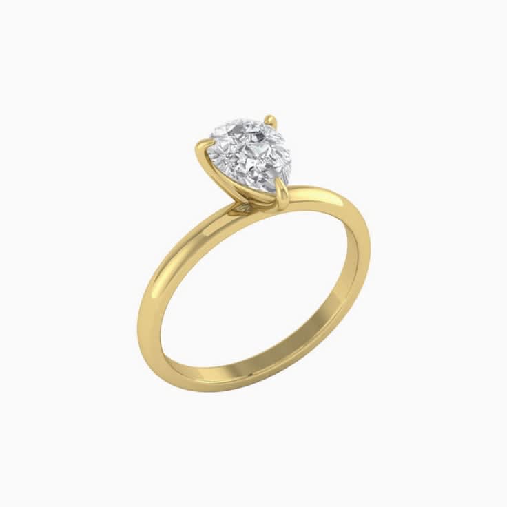1ct Pear Cut Mossanite Engagement Ring