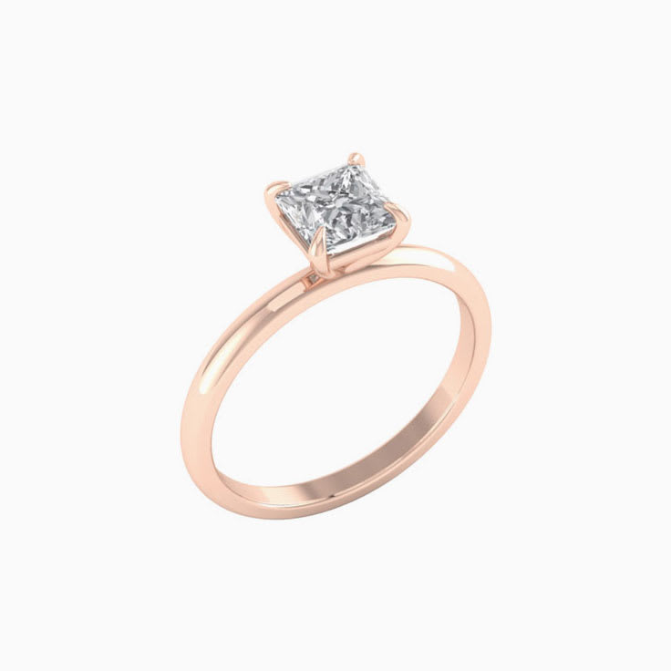 1ct Princess Cut Mossanite Engagement Ring