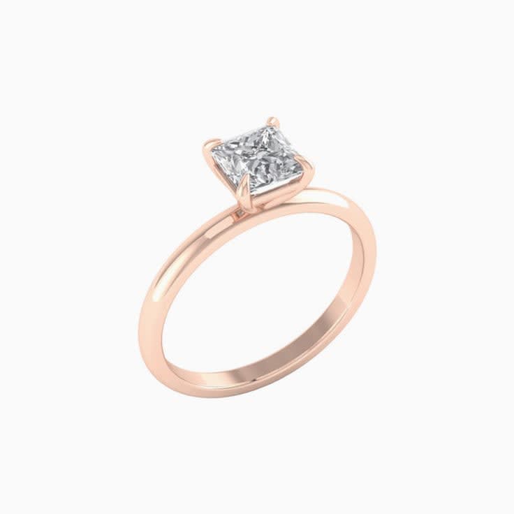 1ct Princess Cut Mossanite Engagement Ring