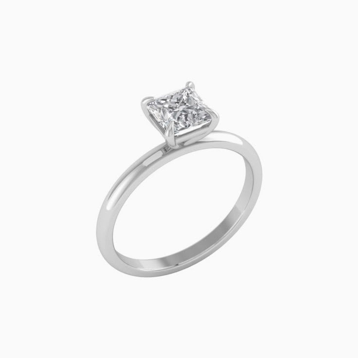 1ct Princess Cut Mossanite Engagement Ring