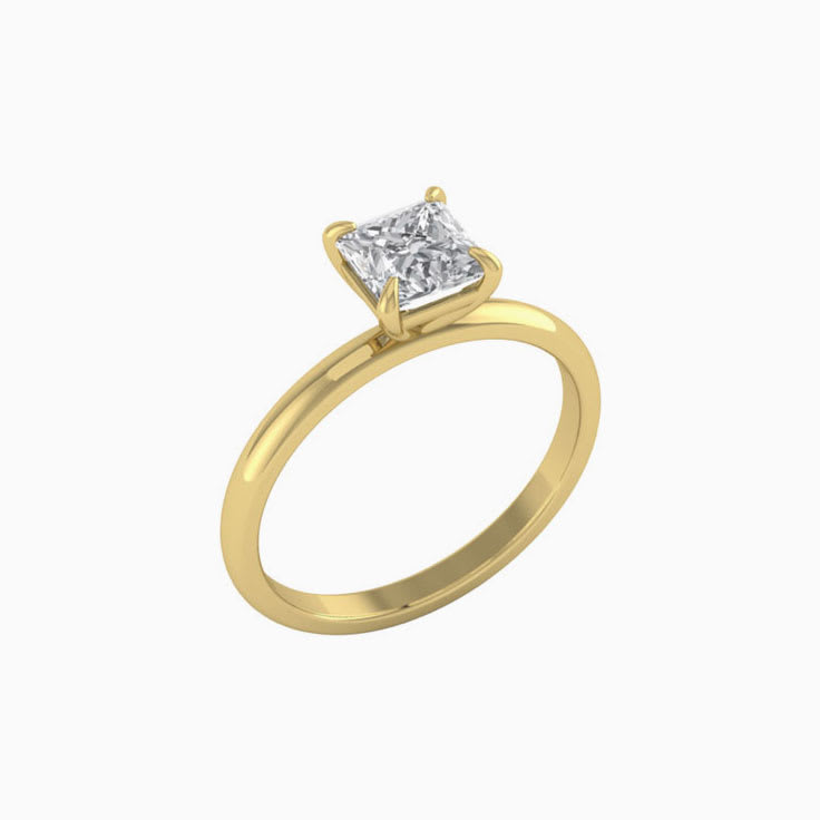 1ct Princess Cut Mossanite Engagement Ring