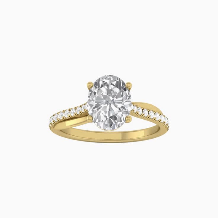 Oval Mossanite Engagement Ring on a Twisted Band
