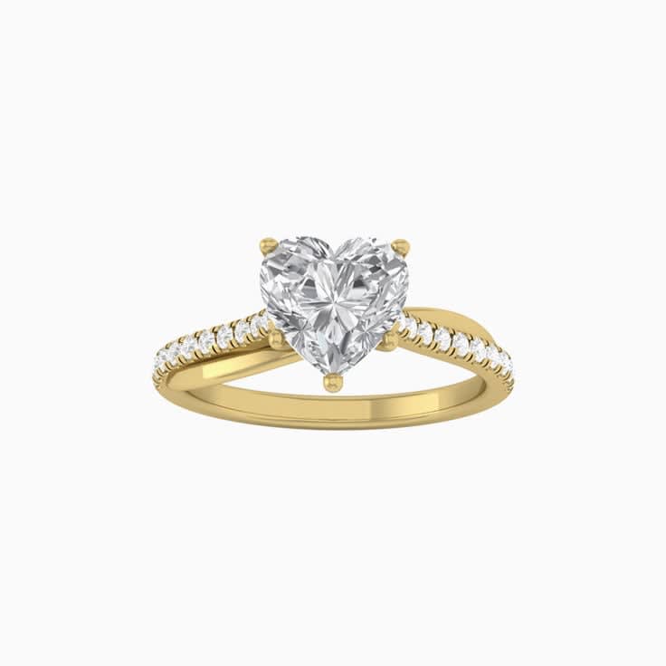 Heart Mossanite Engagement Ring On A Twisted Band