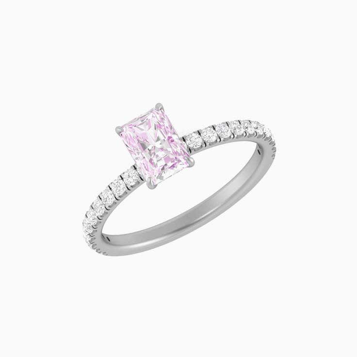 1CT pink diamond emerald engagement ring