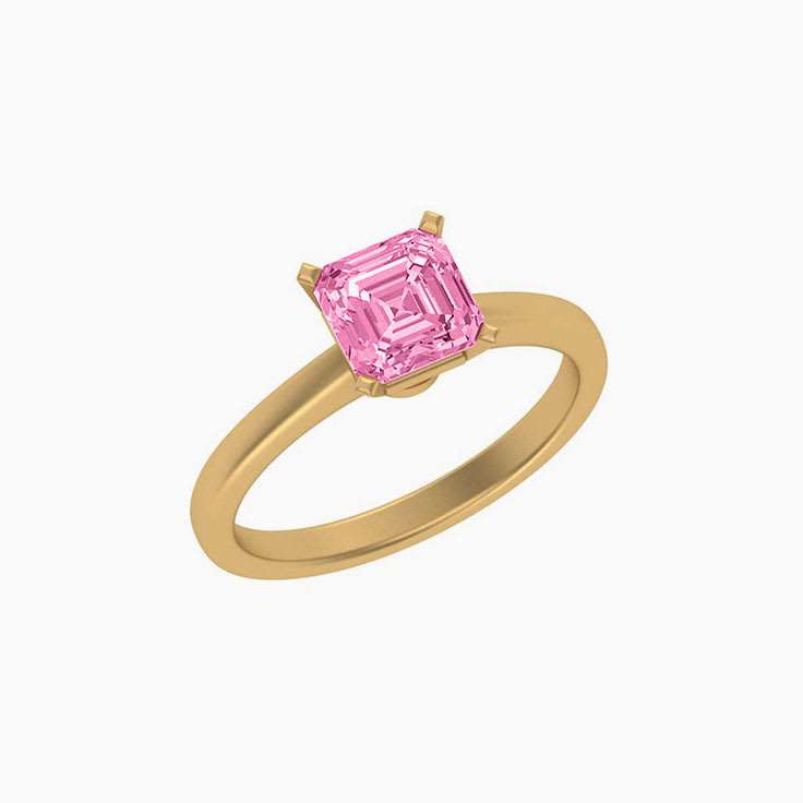 Classic ASSCHER lab pink diamond engagement ring