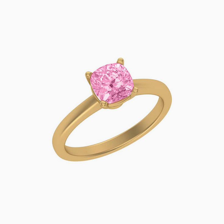 Classic CUSHION lab pink diamond engagement ring