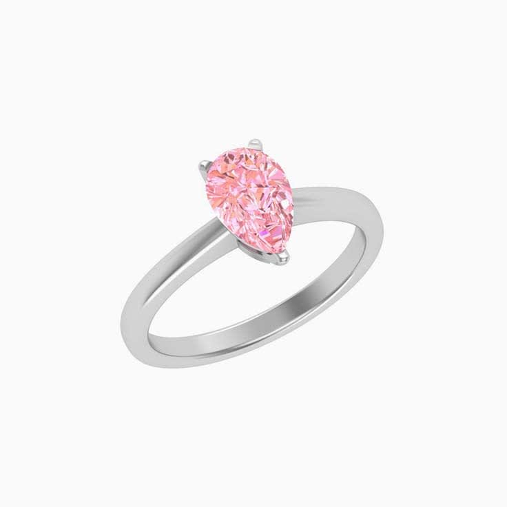 Classic pear lab pink diamond engagement ring