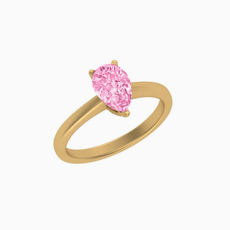 Classic pear lab pink diamond engagement ring