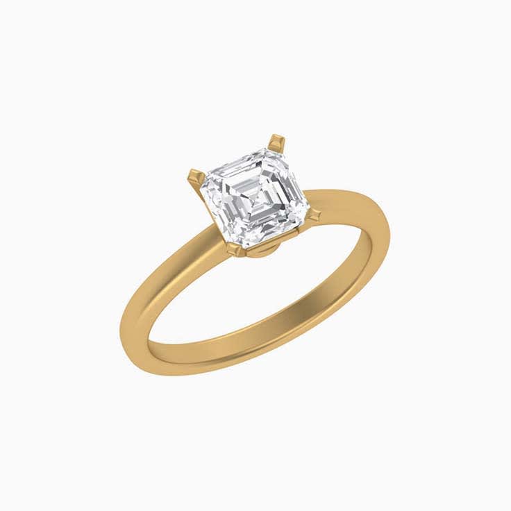 Classic asscher mossianite engagement Ring
