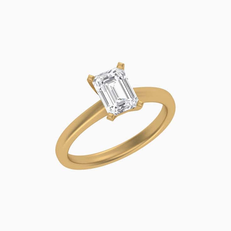 Classic emerald mossianite engagement Ring