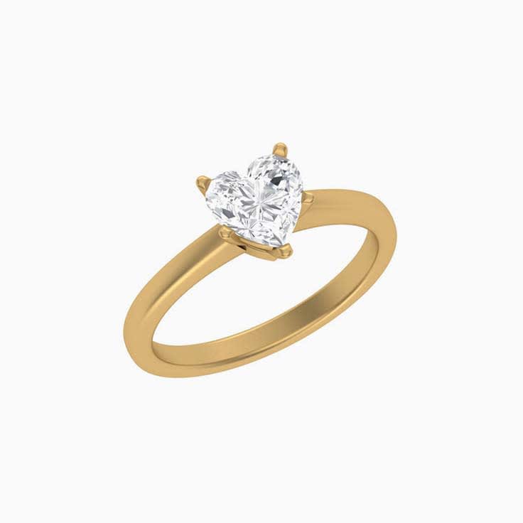 Classic heart mossianite engagement Ring