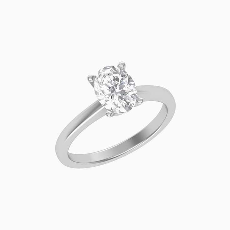 Classic oval mossianite engagement Ring