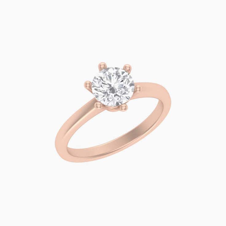 Classic round mossianite engagement Ring