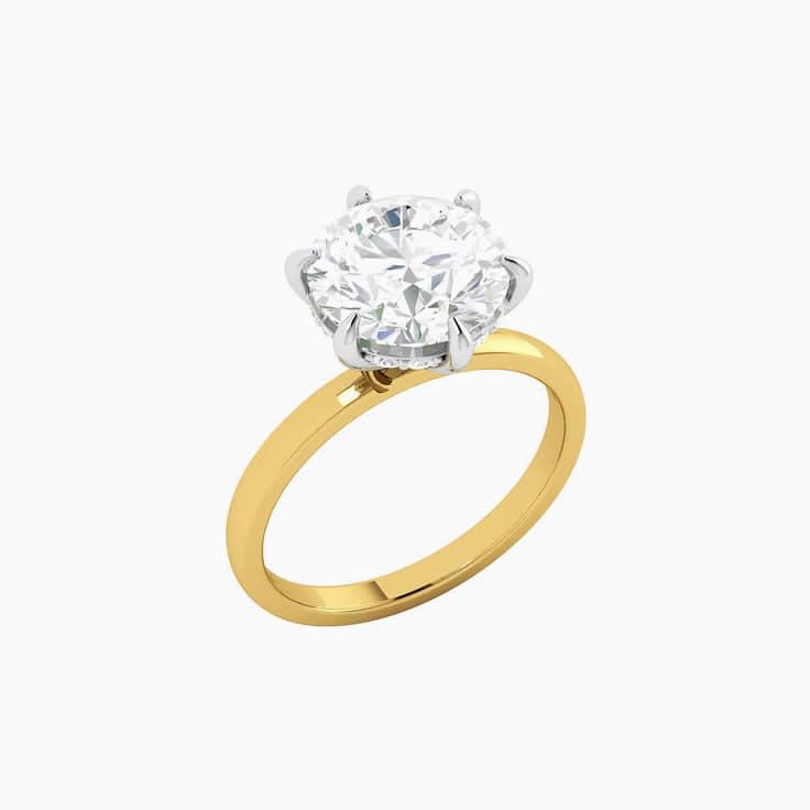 3ct Lab Grown Round Cut With Hidden Halo Ring