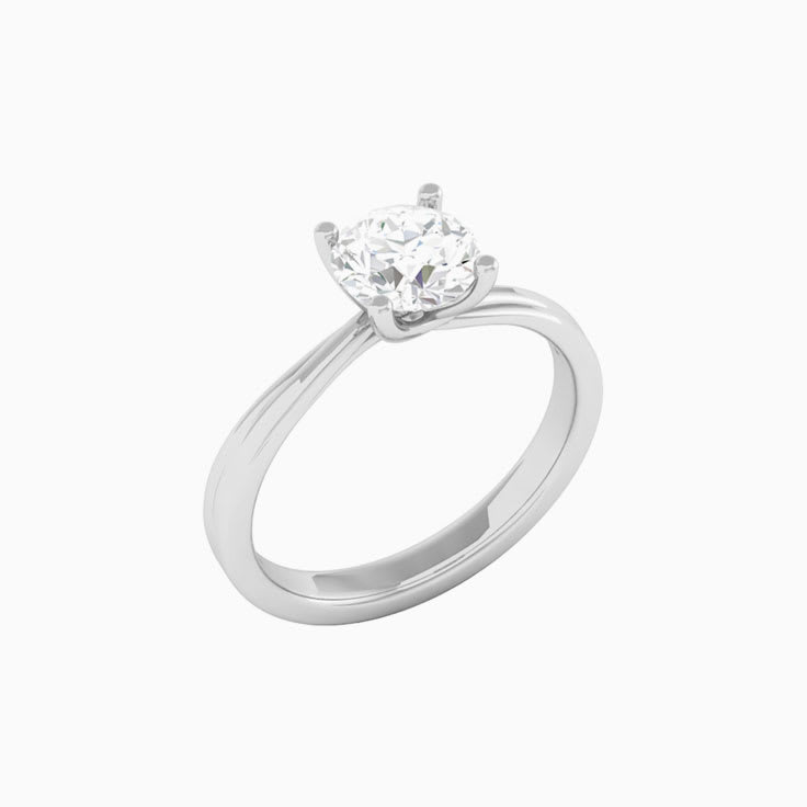1 Carat Round Lab Diamond Engagement Ring