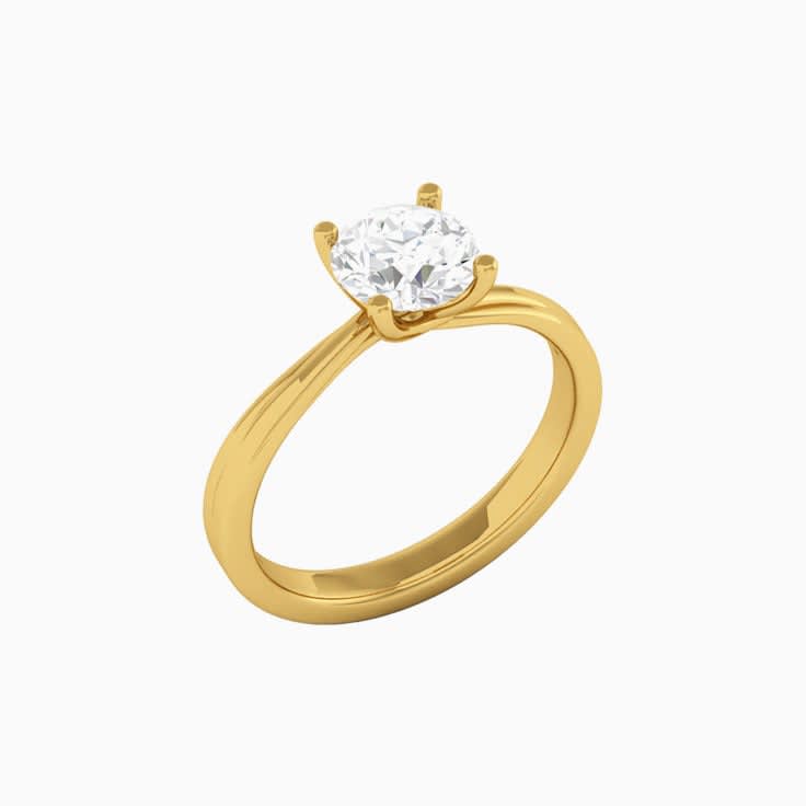 1 Carat Round Lab Diamond Engagement Ring