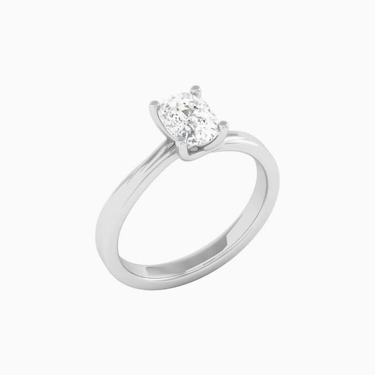 1 Carat Cushion Lab Diamond Engagement Ring