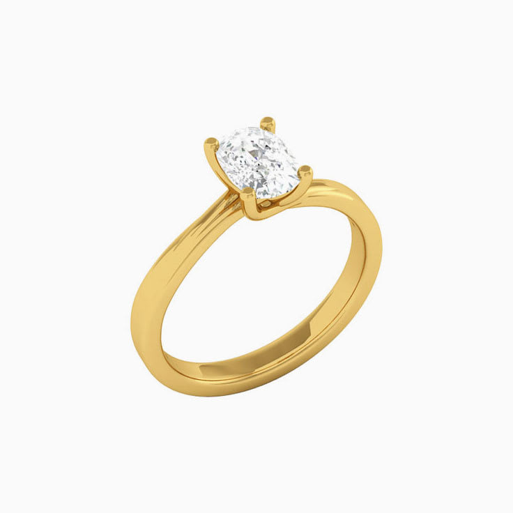 1 Carat Cushion Lab Diamond Engagement Ring