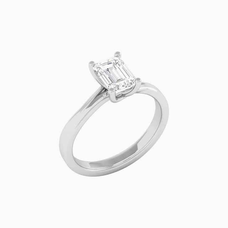 1 Carat Emerald Lab Diamond Engagement Ring