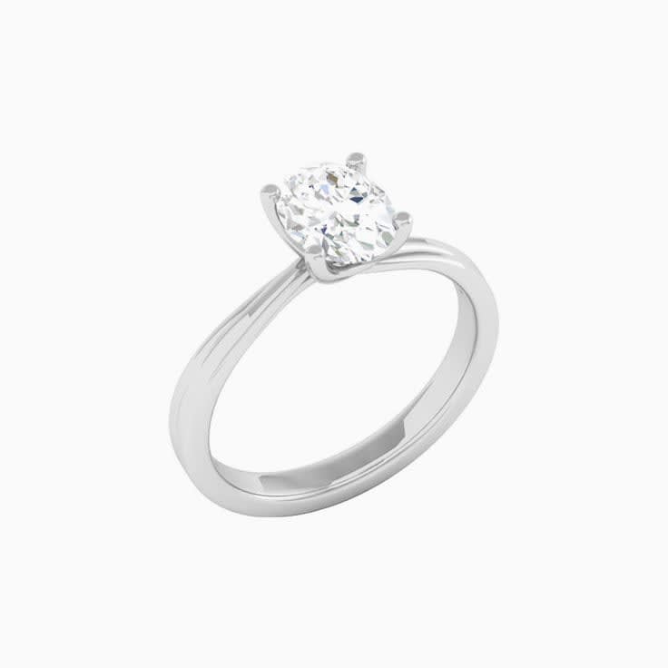 1 Carat Oval Lab Diamond Engagement Ring