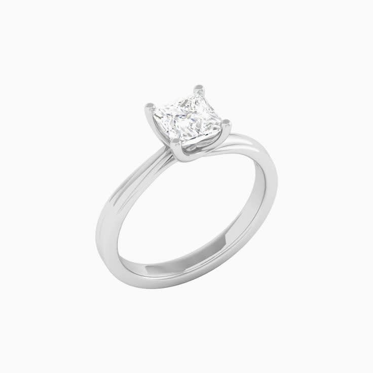 1 Carat Princess Lab Diamond Engagement Ring