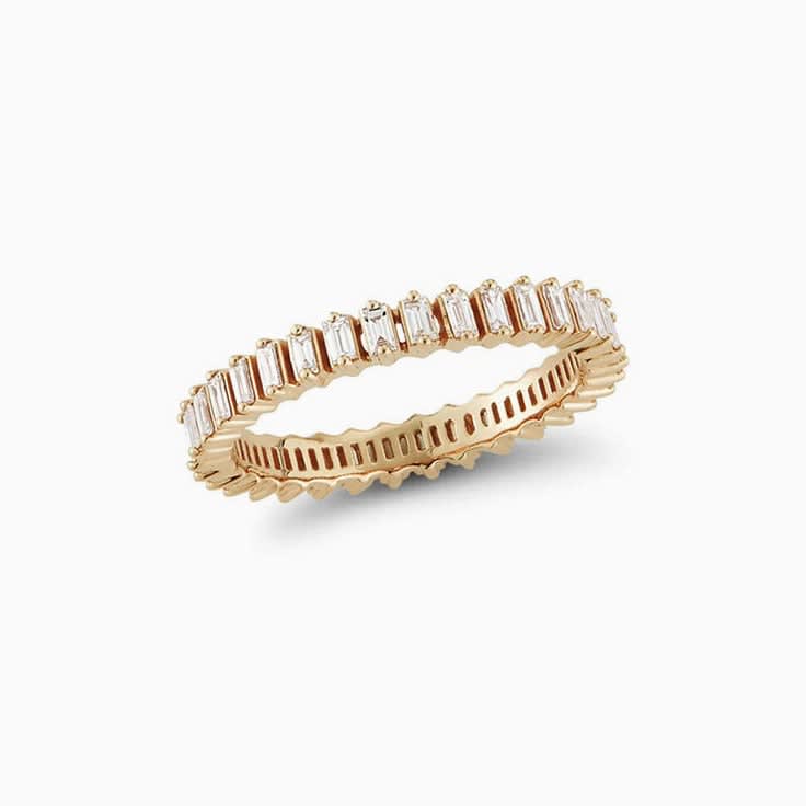 Baguette eternity diamond band