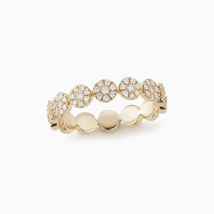 Round cluster diamond eternity ring