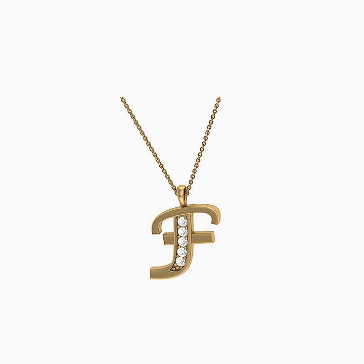 Personalised initial F pendant