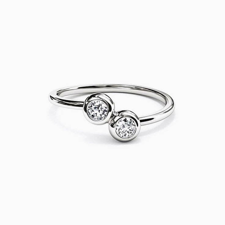 Petite Two stone bezel ring