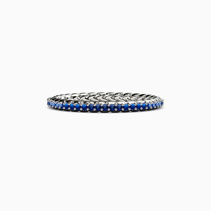 Unique blue sapphire eternity ring