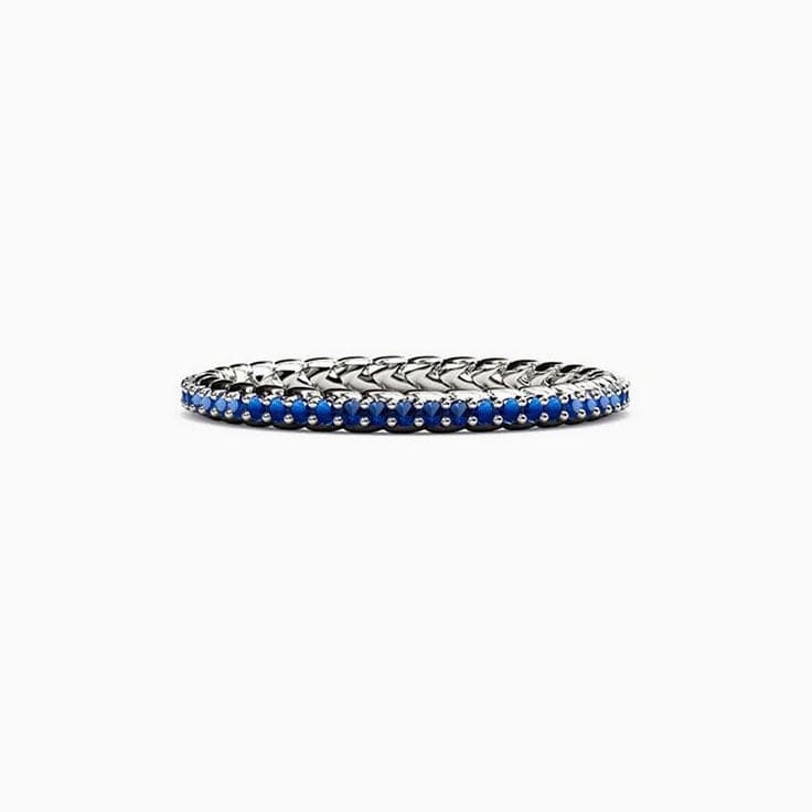 Unique blue sapphire eternity ring