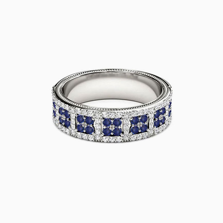 Blue sapphire and diamond dress ring