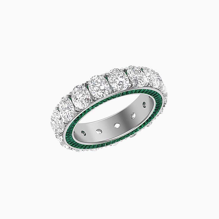 Lab oval and Emerald baguette diamond ring