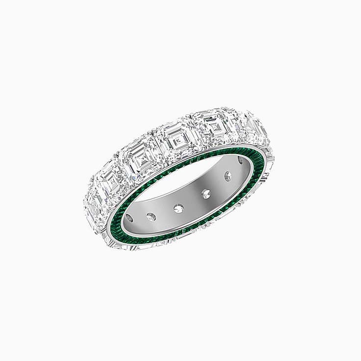 Lab Asscher and Emerald baguette diamond ring