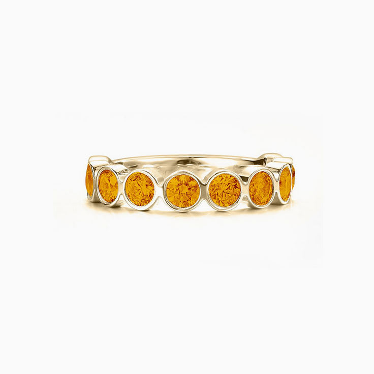 Citrine Bezel set Diamond Band