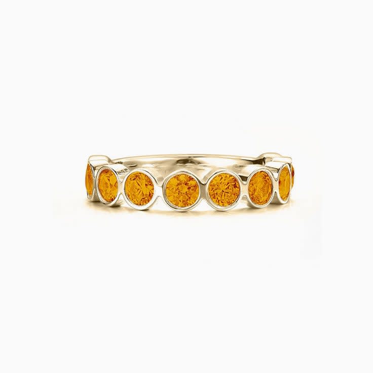 Citrine Bezel set Diamond Band