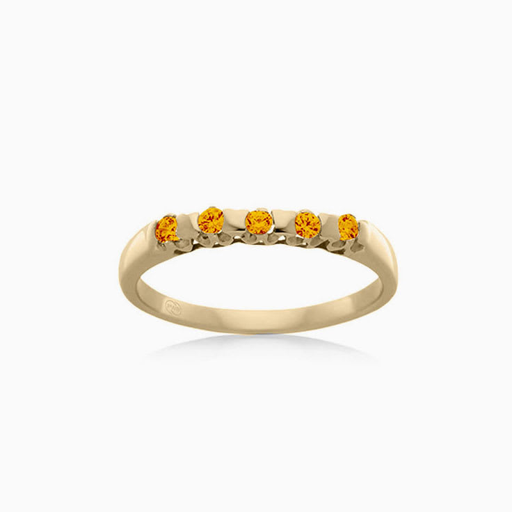 Citrine drop set ladies ring