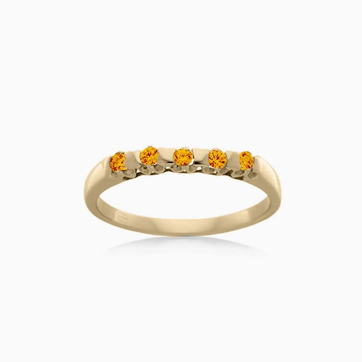 Citrine drop set ladies ring