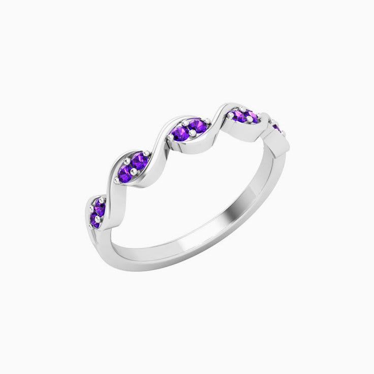 Twisted Amethyst Wedding Ring