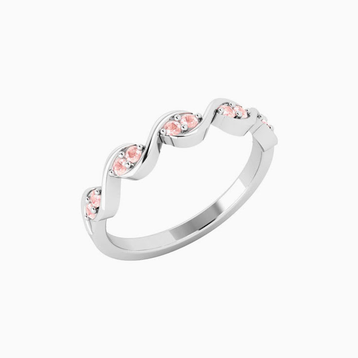 Twisted Morganite Wedding Ring