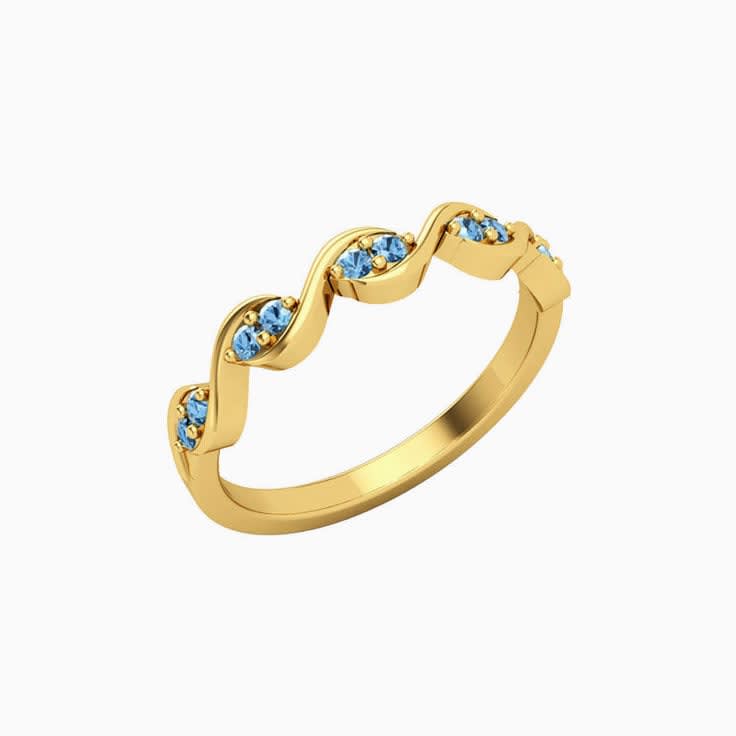 Twisted Blue Topaz Wedding Ring