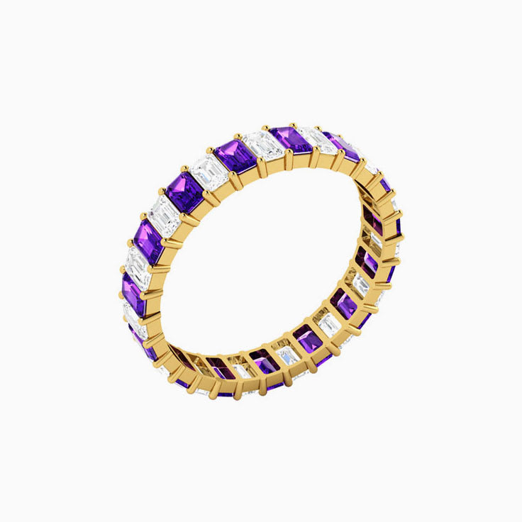 Amethyst and Diamond Eternity Ring